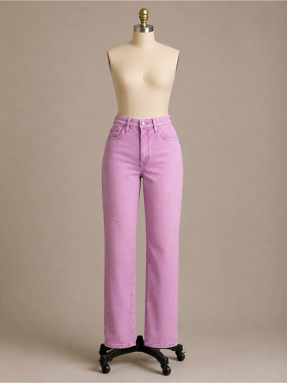 Good American Straight Leg Jeans in Lavender From Anthropologie